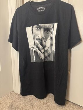 Black Graphic Crewneck Snoop Dogg T-Shirt Death Row Records